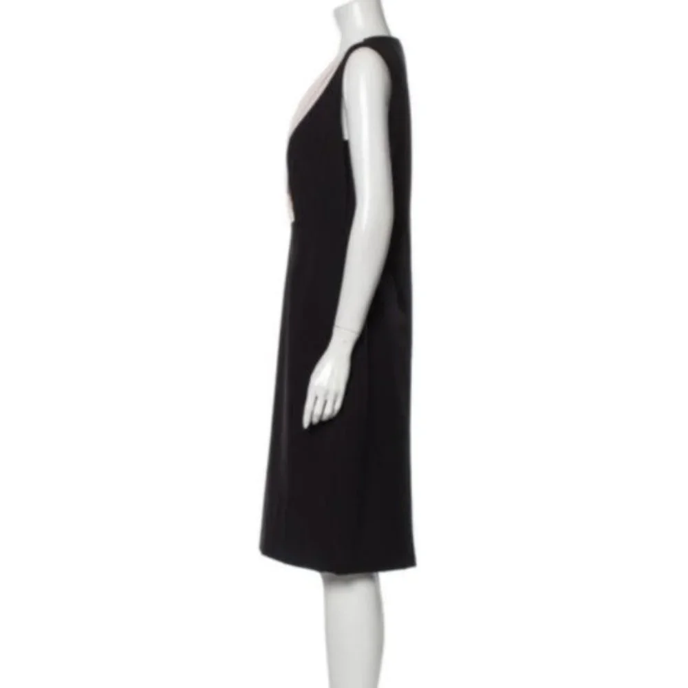 L.K. BENNETT Black Ribbon Tuxedo Dress Sz M - Picture 5 of 10